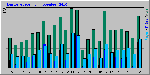 Hourly usage for November 2016