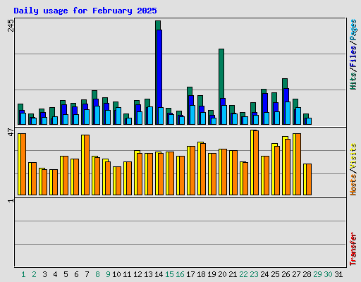 Daily usage for February 2025