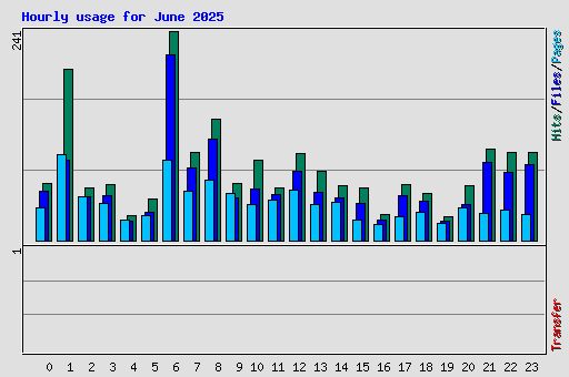 Hourly usage for June 2025
