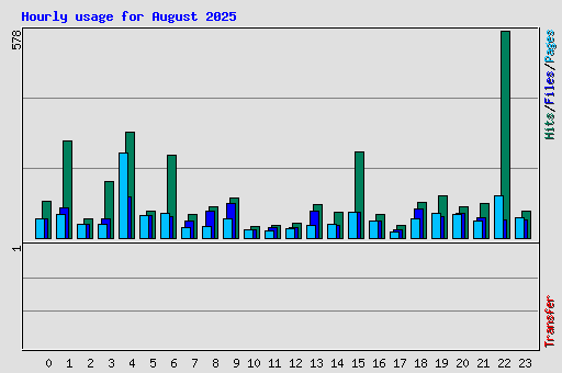 Hourly usage for August 2025