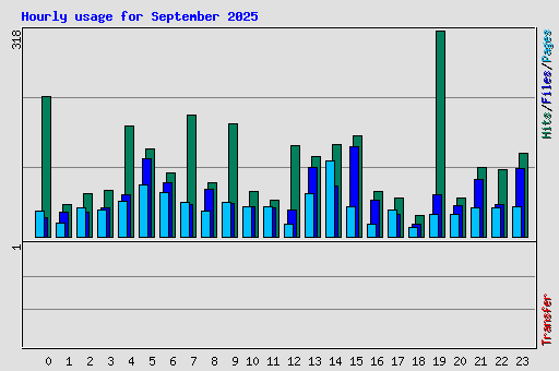 Hourly usage for September 2025